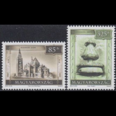 Ungarn Mi.Nr. 5631-32 Freim. Tourismus, Kathedrale, Quellenhaus Orfü (2 Werte)