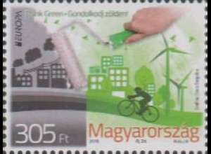 Ungarn MiNr. 5821 Europa 16, Umweltbewusst leben, Von Grau zu Grün (305)