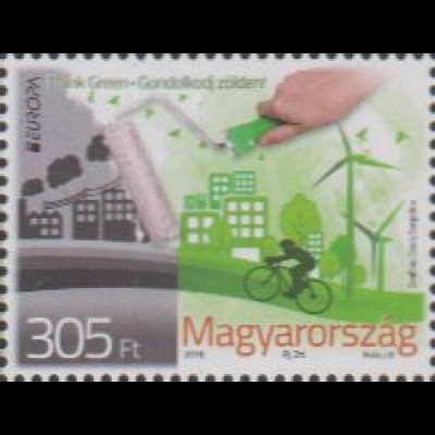 Ungarn MiNr. 5821 Europa 16, Umweltbewusst leben, Von Grau zu Grün (305)