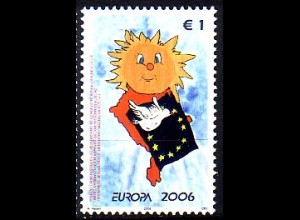UNMIK Mi.Nr. 44 Europa 2006, Integration, Kind, Taube, Europafahne (1 €)