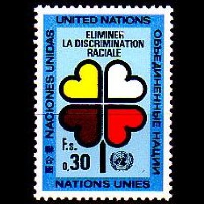 UNO Genf Mi.Nr. 19 Int. Jahr gegen Rassendiskriminierung, Kleeblatt (0,30)