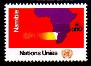 UNO Genf Mi.Nr. 34 5 J. Rat für Namibia, Karte von Afrika (0,60)
