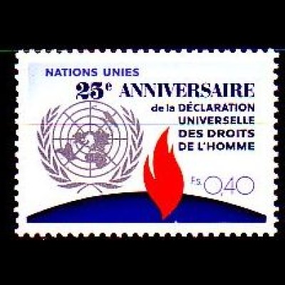 UNO Genf Mi.Nr. 35 Erklärung der Menschenrechte, Flamme der Freiheit (0,40)