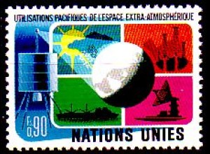 UNO Genf Mi.Nr. 47 Friedliche Weltraumnutzung, Satellit, Erde (0,90)