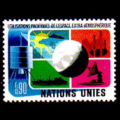 UNO Genf Mi.Nr. 47 Friedliche Weltraumnutzung, Satellit, Erde (0,90)