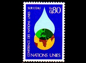 UNO Genf Mi.Nr. 64 Wasserkonferenz, Wassertropfen, Globus (0,80)