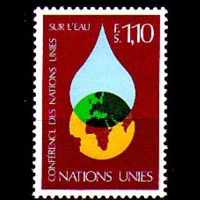 UNO Genf Mi.Nr. 65 Wasserkonferenz, Wassertropfen, Globus (1,10)