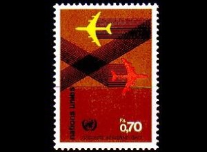 UNO Genf Mi.Nr. 76 Org. für Zivilluftfahrt ICAO, 2 Flugzeuge (0,70)