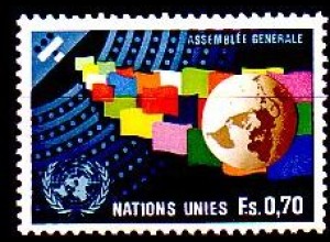 UNO Genf Mi.Nr. 78 Generalversammlung, Sitzungssaal, Flaggen, Erde (0,70)