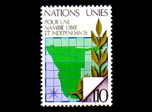 UNO Genf Mi.Nr. 85 Für freies Namibia, Karte, Lorbeerzwei (1,10)