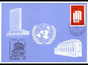UNO Genf Blaue Karte Mi.Nr. 116 Mailand (30.10.-1.11.82)