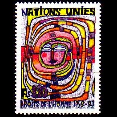 UNO Genf Mi.Nr. 118 Menschenrechte, Gemälde Friedensreich Hundertwasser (1,20)