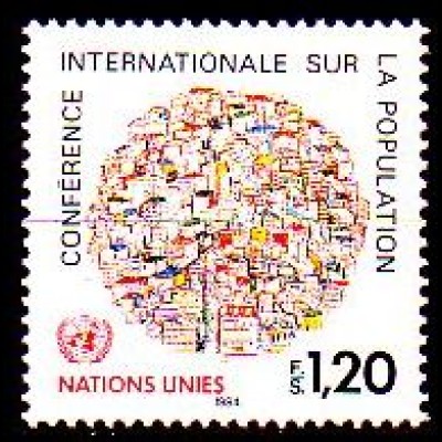 UNO Genf Mi.Nr. 119 Weltbevölkerungskonferenz, Verstädterung (1,20)