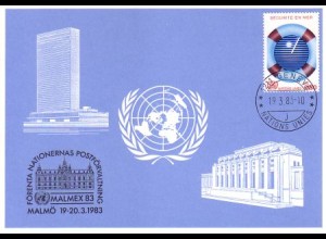 UNO Genf Blaue Karte Mi.Nr. 121 Malmö, Malmex (19.-20.3.93)