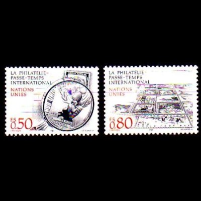 UNO Genf Mi.Nr. 143-44 Briefmarkensammeln - ein internat. Hobby (2 Werte)