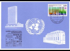 UNO Genf Blaue Karte Mi.Nr. 146 Tel Aviv, Israphil (14.22.5.85)