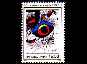 UNO Genf Mi.Nr. 149 40 Jahre WFUNA, Das Augo von Joan Miró (0,50)
