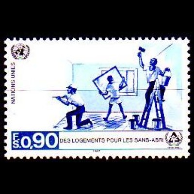 UNO Genf Mi.Nr. 155 Jahr für m. Wohnen, Arbeiter bei Innenausbau (0,90)