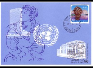 UNO Genf Blaue Karte Mi.Nr. 170 Luzern, Lunaba (28.-31.5.87)