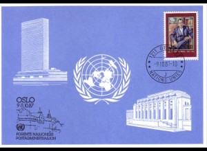 UNO Genf Blaue Karte Mi.Nr. 175 Oslo (9.-11.10.87)