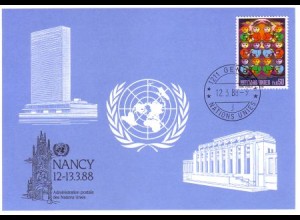 UNO Genf Blaue Karte Mi.Nr. 180 Nancy (12.-13.3.88)