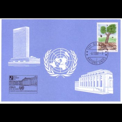 UNO Genf Blaue Karte Mi.Nr. 198 Oslo (6.-8.10.89)