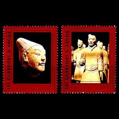 UNO Genf Mi.Nr. 321-22 Kulturerbe der Menschheit, Terrakotta Soldaten (2 Werte)