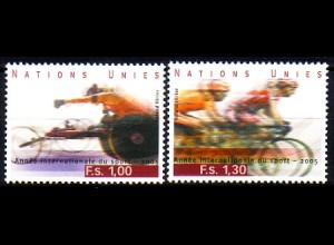UNO Genf Mi.Nr. 516-17 Jahr des Sports, Rollstuhlrennen + Radfahren (2 Werte)