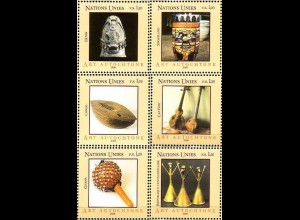 UNO Genf Mi.Nr. 530-35 Eingeborenenkunst (III) Afrik. Musikinstrumente (6 Werte)