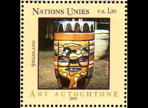 UNO Genf Mi.Nr. 531 Eingeborenenkunst, Trommel Swaziland (1,20)
