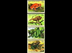 UNO Genf Mi.Nr. 537-40 Gefährdete Arten (XIV) Amphibien + Reptilien (4 Werte)