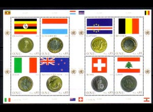 UNO Genf Mi.Nr. Klbg.553-60 Flaggen und Münzen (I) (mit 553-60)