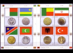 UNO Genf Mi.Nr. Klbg.592-99 Flaggen und Münzen (III) (mit 592-99)