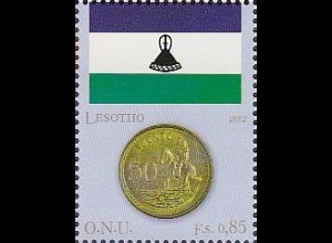 UNO Genf Mi.Nr. 783 Flaggen und Münzen (VI), Lesotho (0,85)
