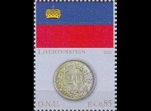 UNO Genf Mi.Nr. 787 Flaggen und Münzen (VI), Liechtenstein (0,85)