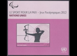 UNO Genf Mi.Nr. Block 32 Paralympics 2012 London, Bogenschießen 