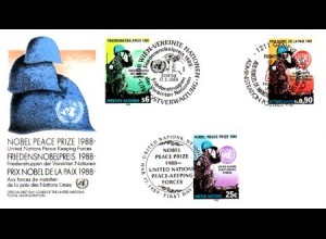 UNO Genf Mi.Nr. 175 + Wien 91 + NY 573 Friedensnobelpreis