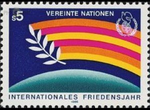 UNO Wien Mi.Nr. 63-Tab Int. Jahr des Friedens Emblem mit Friedenstauben (6)