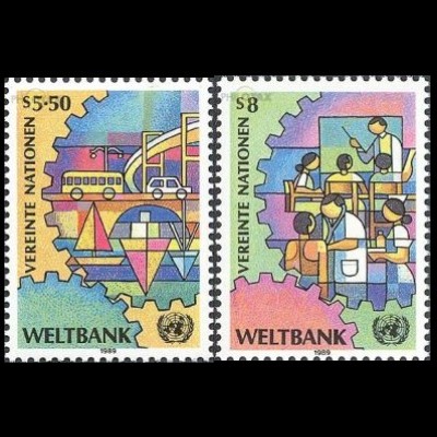 UNO Wien Mi.Nr. 89-90-Tab Weltbank (2 Werte)