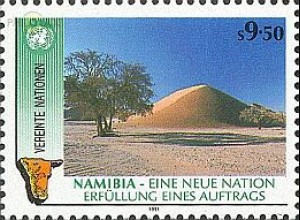 UNO Wien Mi.Nr. 115 Namibia - neue Nation Barchan-Düne (9,50)