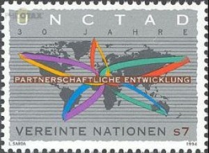 UNO Wien Mi.Nr. 177 UNCTAD, Weltkarte, bunte Bänder (7)
