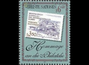 UNO Wien Mi.Nr. 236-Tab Hommage an die Philatelie, Marke Mi.Nr. 60 (6,50)