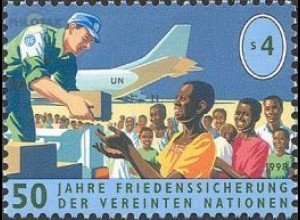UNO Wien Mi.Nr. 266-Tab 50 J. Friedenssicherung, Soldat + Hilfsgüter (4)
