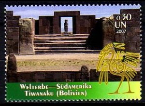 UNO Wien Mi.Nr. 509 Kulturerbe, Ruinen von Tiahuanaco Bolivien (0,30)