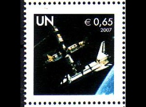 UNO Wien Mi.Nr. 513 Grußmarken Weltraum, Andocken Raumfähre an ISS (0,65)