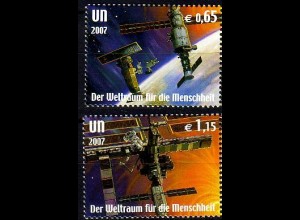 UNO Wien Mi.Nr. 518-19 50 Jahre Weltraumfahrt (2 Werte)