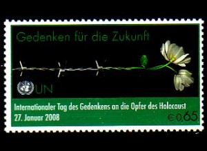 UNO Wien Mi.Nr. 521 Holocaust Gedenktag, Stacheldraht + Blumen (0,65)