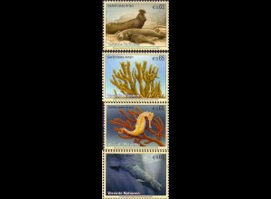 UNO Wien Mi.Nr. 526-29 Gefährdete Arten (XVI) Meerestiere (4 Werte)