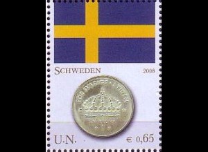 UNO Wien Mi.Nr. 534 Flaggen und Münzen, Schweden (0,85)