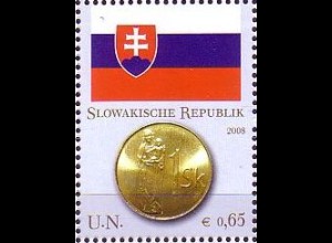 UNO Wien Mi.Nr. 536 Flaggen und Münzen, Slowakei (0,85)